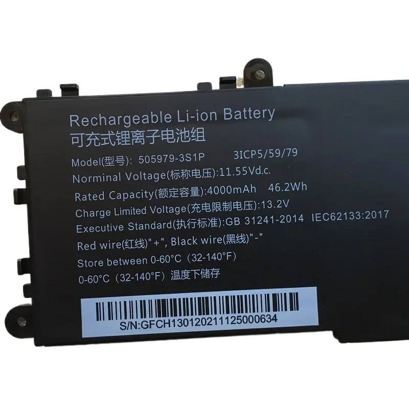 505979-3S1P-1 11.55V 4000mAh Laptop Battery for Chuwi CoreBook X Pro CWI536 X14 CWI529 Pro 13 CWI528 3ICP5/59/79 3ICP7/85/67