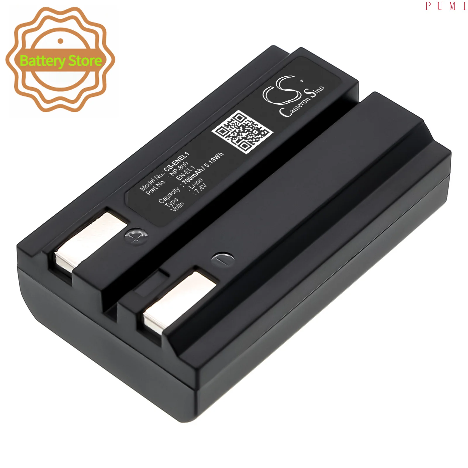 CS Replacement Battery for NiKon Coolpix 4300,Coolpix 4500,Coolpix 4800,Coolpix 5000,Coolpix 5400,C PN:EN-EL1 700mAh / 5.18Wh