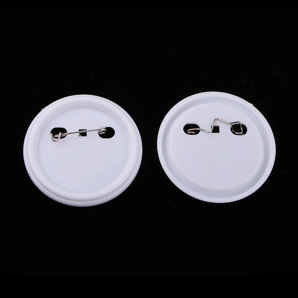 100Pcs 58mm Button Parts Button Maker Parts Top/Bottom Cover Clip Pin Button Parts for Badge Maker Machine Craft Making Mold Kit