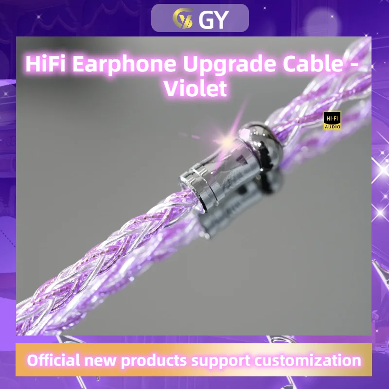 GY HiFi-325 Pure silver+OCC silver plated palladium Earphone Cable 4.4mm 2Pin MMCX High Resolution Audio Wire