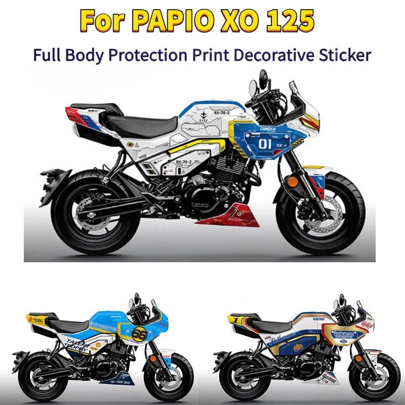 

Для мотоцикла CFMOTO PAPIO XO 125 XO-1 Papio XO, водонепроницаемая наклейка на весь корпус, декоративная накладка на топливный бак, защитные наклейки