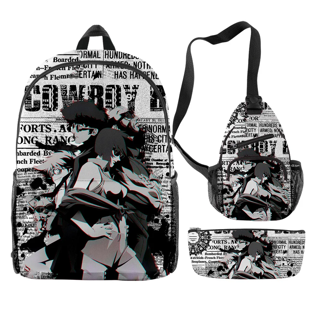 

Popular Fashion Cowboy Bebop Anime 3D Print 3pcs/Set pupil School Bags Trendy Travel Laptop Backpack Chest Bag Pencil Case