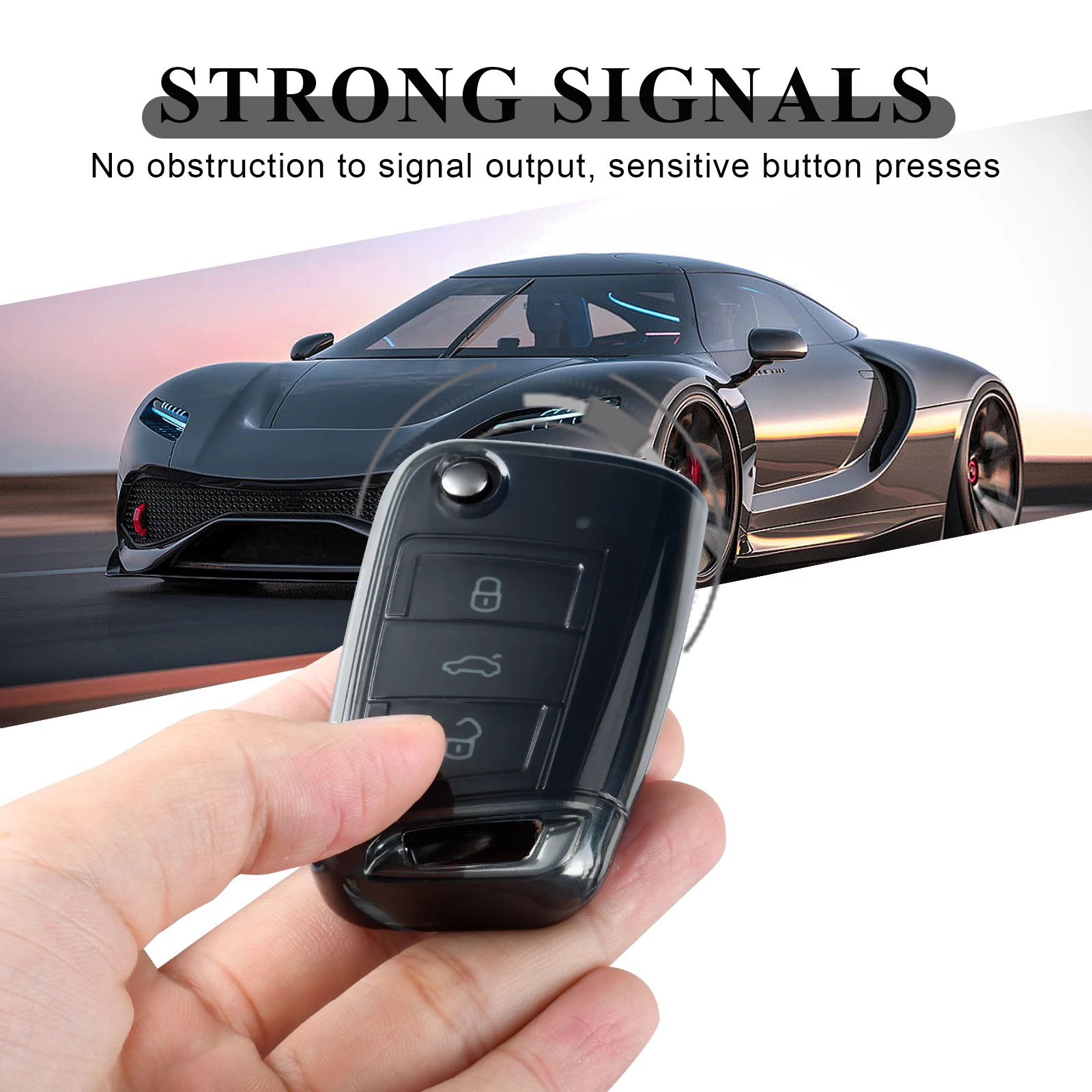 Per Volkswagen VW Polo Golf 7 Golf7 MK7 Tiguan Skoda Octavia Kodiaq Karoq per Seat Ateca TPU trasparente Car Key Fob Case Cover