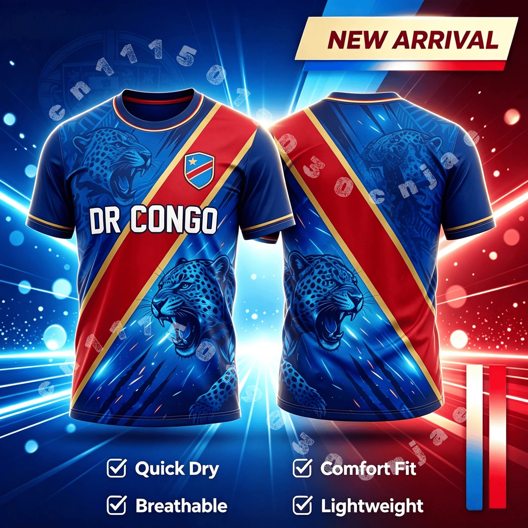 2026 Democratic Republic of Congo Special Football Jersey T-shirt Men Women T-shirt Top Football Fan Gift Summer Men's Clothing