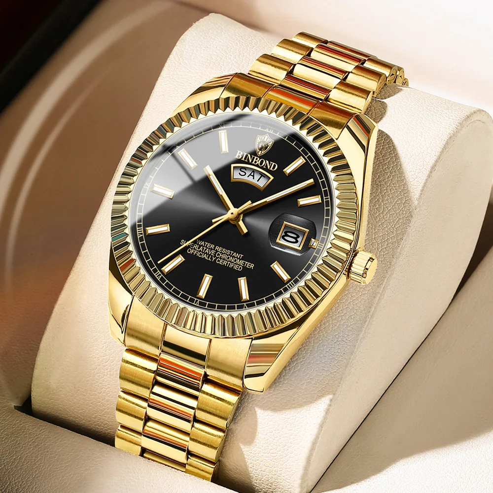 Watch For Men's Steel Strip Waterproof Casual Classic Calendar Night Light Quartz Watch Business Men's Watch Clock