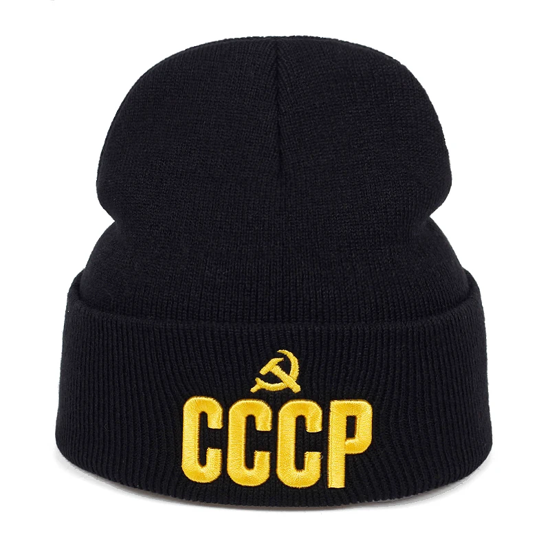 Unisex CCCP Letter Embroidery Beanies Autumn Winter Warm Beanie Hat Caps for Women Men