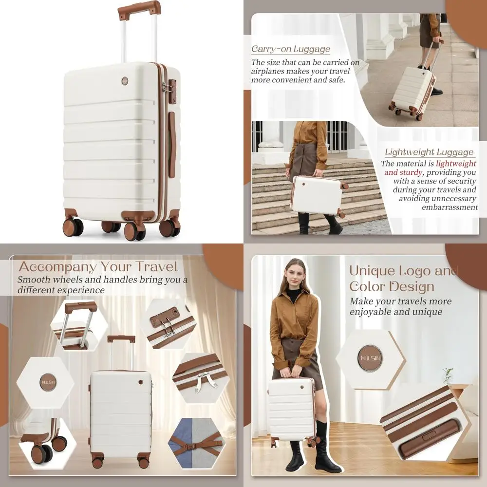 20 Inch Airline Approved Hardside Spinner Carry-On Luggage with 22x14x9 Dimensions, Durable Hard Shell Suitcase for Travel