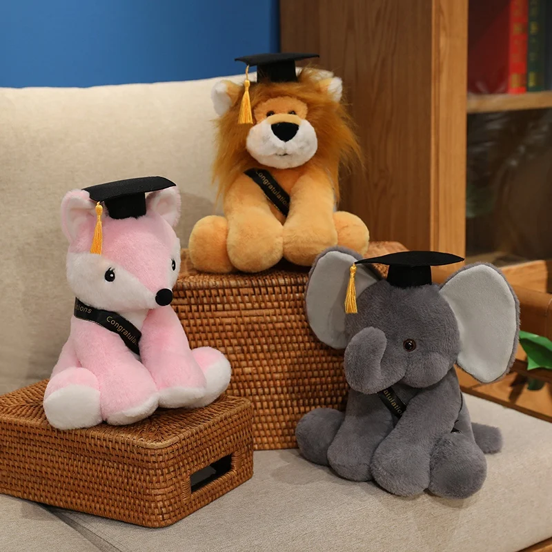 28 cm schattig Dr. Olifant knuffel gevuld zacht Kawaii Fox dier poppen afstudeercadeaus voor kinderen kinderen meisjes hoge kwaliteit