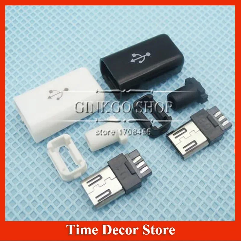 200sets/lot 4 in 1 /sets communly use Micro USB Jack plug Micro USB Connector Tail Charging Socket