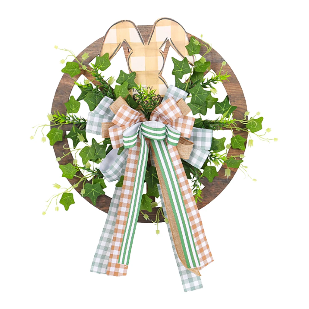 

Easter Garland Decoration Bunny Wreath Plastic Photo Booth Props Hanging Door Decorations Spring Festive Atmosphere Artificial