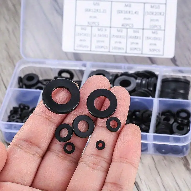500Pcs Durable M2-M10 Nylon Flat Gaskets Screw Bolt Insulating Washers for Ship Maintenance Hardware Fastening Jobs