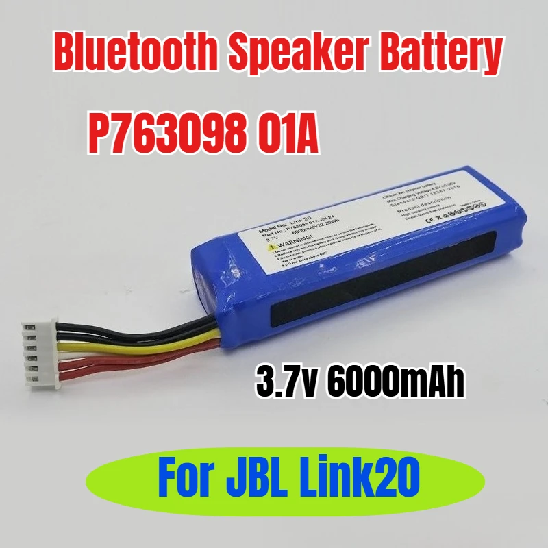 

3.7v 6000mAh for JBL Link20 P763098 01A Bluetooth Speaker Battery