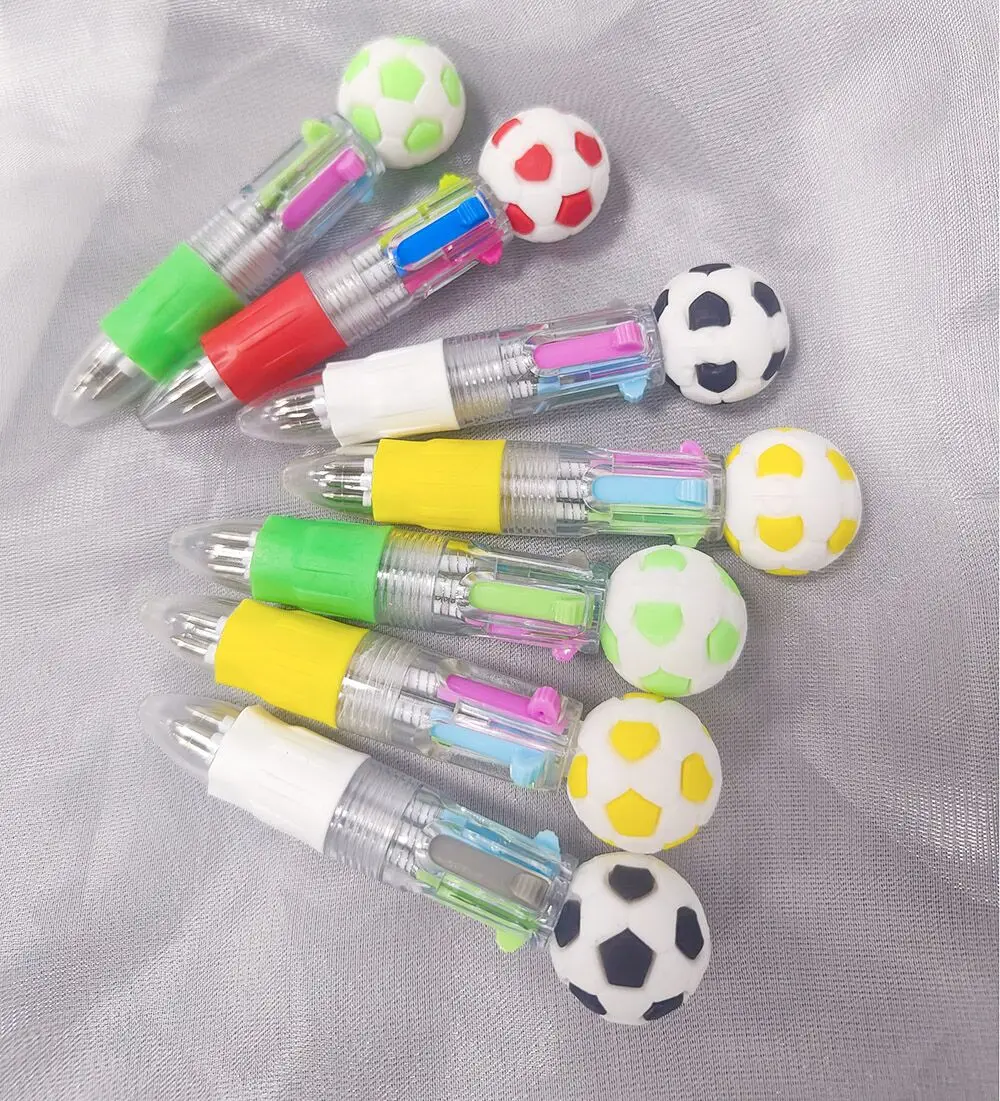 5 Teile/los Nette Cartoon Fußball Vier Farben Kugelschreiber Mini Stifte Kinder Schreiben Liefert Schule Büro Schreibwaren Jungen Geschenke – Detail 5