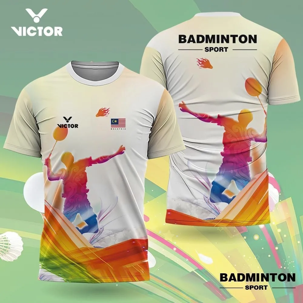 Men's Gradient T-Shirts Badminton Table Tennis Tracksuits Summer Harajuku Comfortable Breathable Quick Dry Tees Loose Sports Top