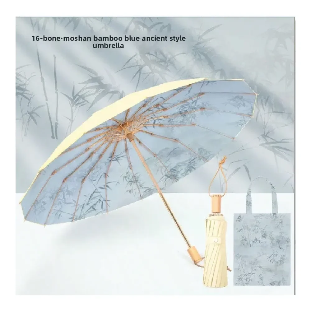 

Pcs 16 Bone Enlarged New Chinese Style DualPurpose Umbrella For Both Rain And Sunshine, Colored Rubber Sun Protection Umbrella,