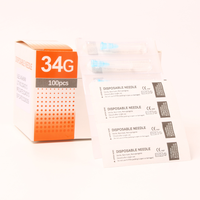 100pcs 34G Piercing Painless Small Superfine Beauty Needle 4mm 6mm 8mm 13mm Syringe Injection Steel Tip Needles