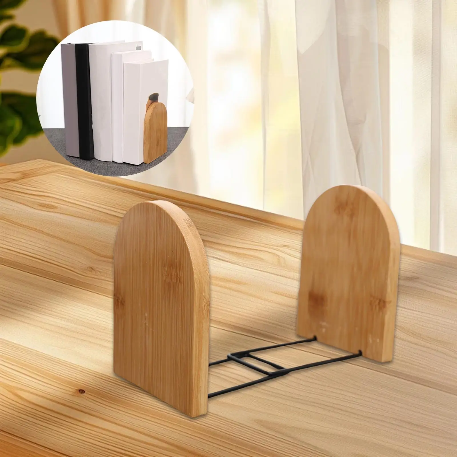 Serre-livres en bois, 2 supports de livres de décoration de maison pour étagère de lecture de bureau