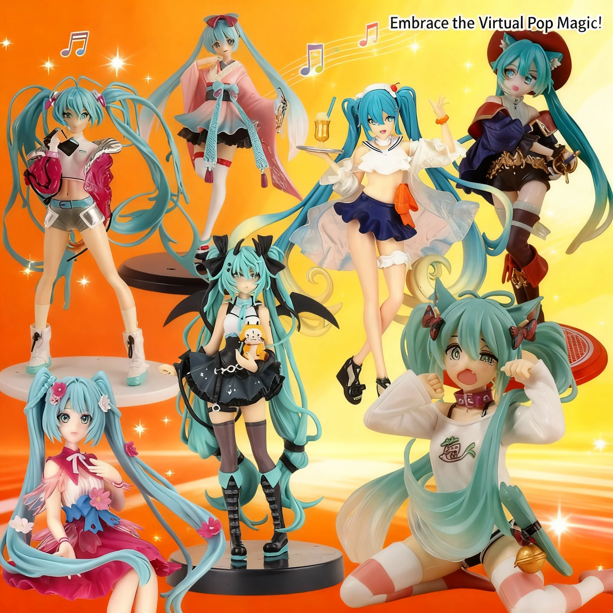 Figura de Anime de Hatsune Miku, Linda Chica, Adorno para Coche o Escritorio, Modelo Coleccionable, Regalo para Otakus y Fans