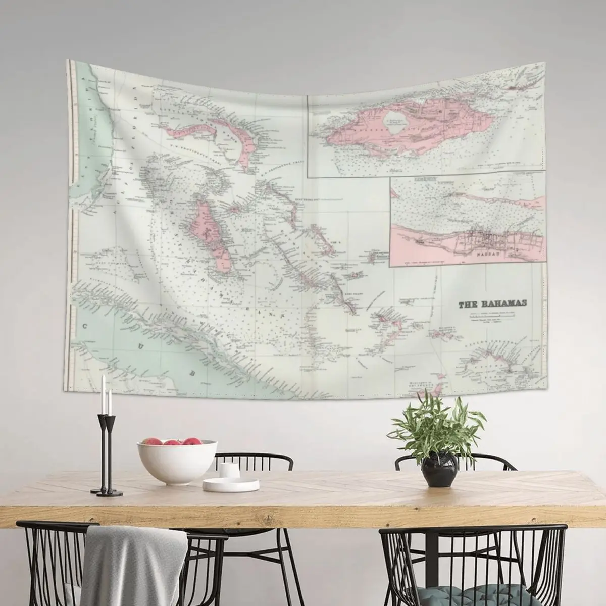 

Vintage Map of The Bahamas (1904) Tapestry Room Decore Aesthetic Room Decoration Accessories Home Decor Accessories Tapestry