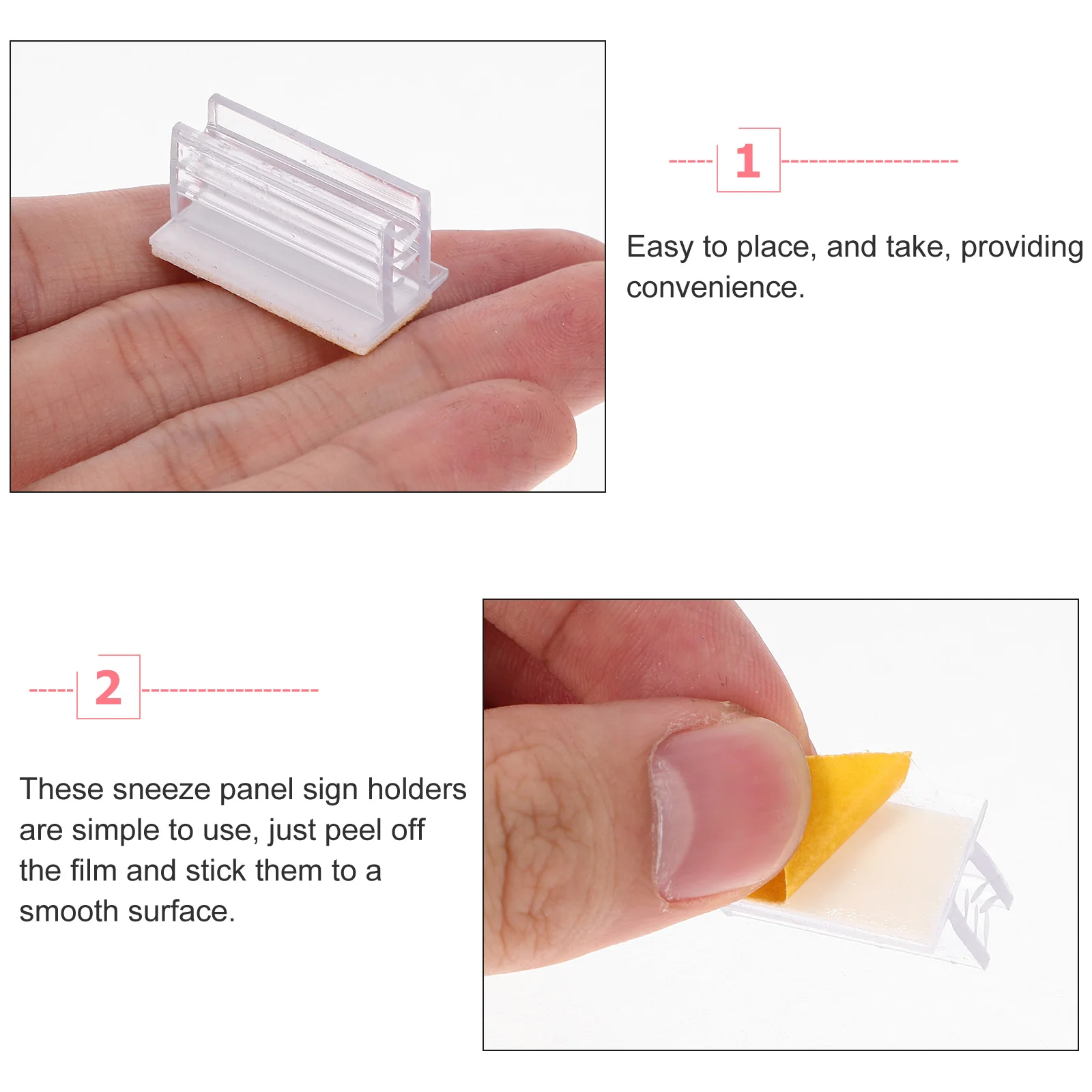 

50pcs Adhesive Sign Sturdy Panel Support For Cards Photos Receipts Table Sneeze Guard Mini Name Tag Holders For Desks Classroom
