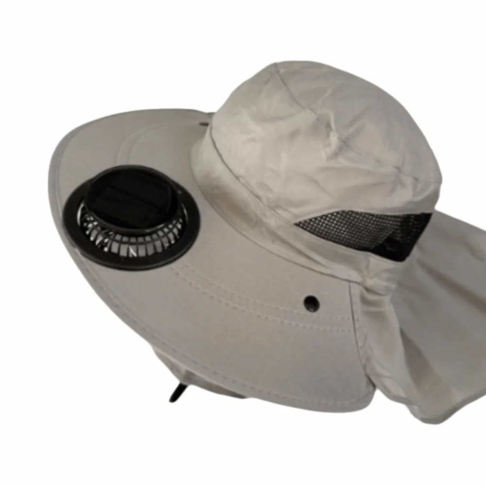Breathable Solar Powered Fan Hat Long Lasting Adjustable Sun Shade Hat Solar Rechargeable Large Brim Fishing Hat Outdoor Hiking