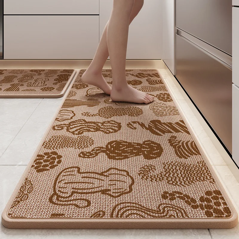 

Non-Slip Kitchen Rug Super Absorbent, Woven Printed Stain-Resistant Floor Mat Doormat, Rubber Backing Long Mats for Kitchen