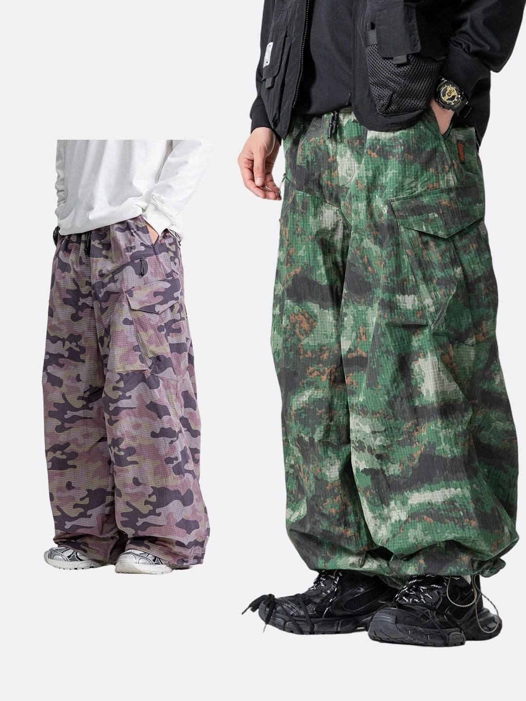 

Lightweight Outdoor Casual Paratrooper Pants Waterproof Qui Dry Technology Workwear Couple's Long Trousers Straight Leg Fit