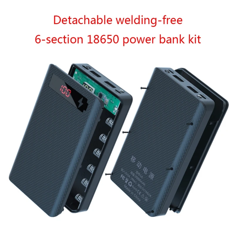 18650 Batteries Standard Container Detachable Power Bank Holder for Case 6 Slot Batteries Container DIY Tools DropShipping