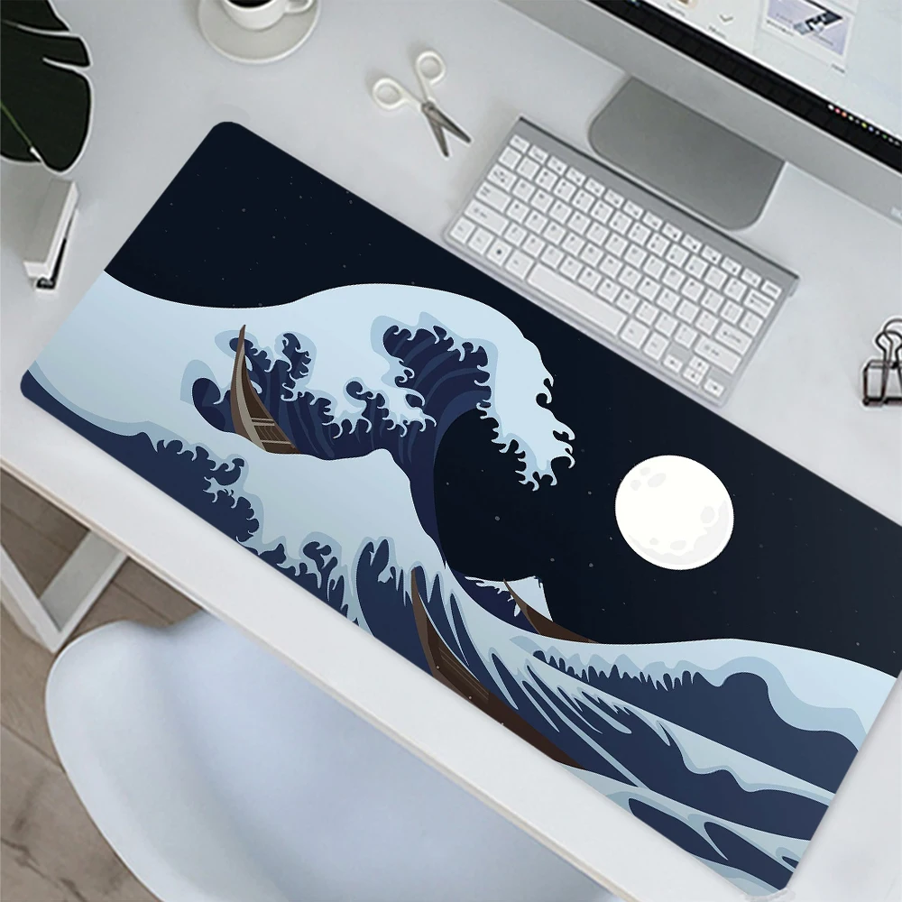 

Great Wave Off Art Large Size Mouse Pad Computer Japanese Mount Fuji Koi Gaming Mousepad Gamer Desk Mat Locking Edge for CS GO