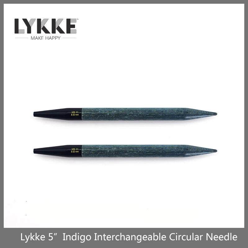 LYKKE w kolorze indygo, 5 cal wymienne szydełka końcówki