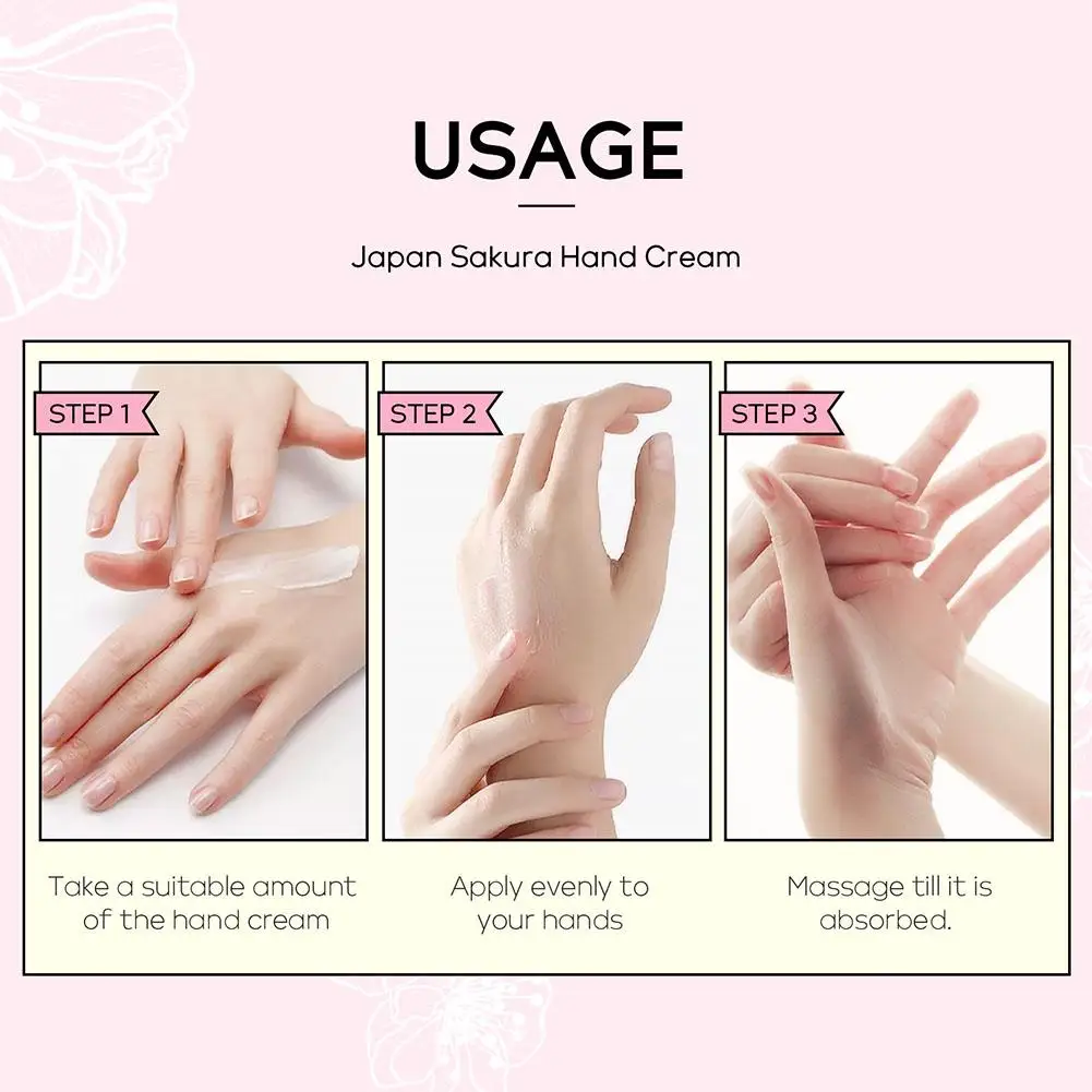 LAIKOU Sakura Hand Cream Whitening Wrinkle Removal Anti-crack Moisturizing Fade Fine Lines Korea Skin Care Health Beauty 30g