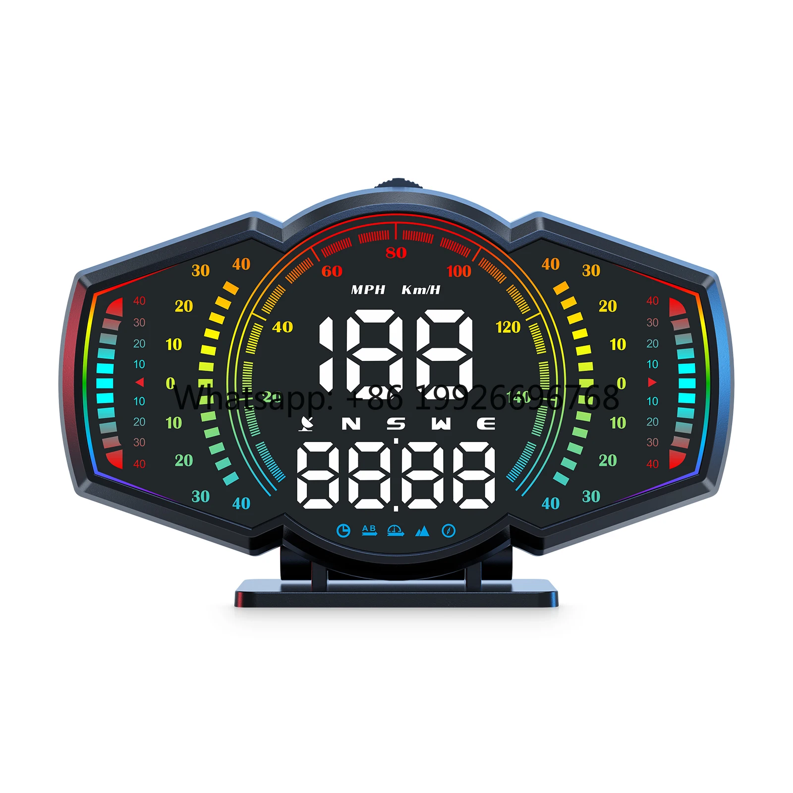 WiiYii G18 5-inch Type-C Universal Fitment Large Screen GPS Head-Up Display HUD Digital Speedometer Slope Meter Clock Black