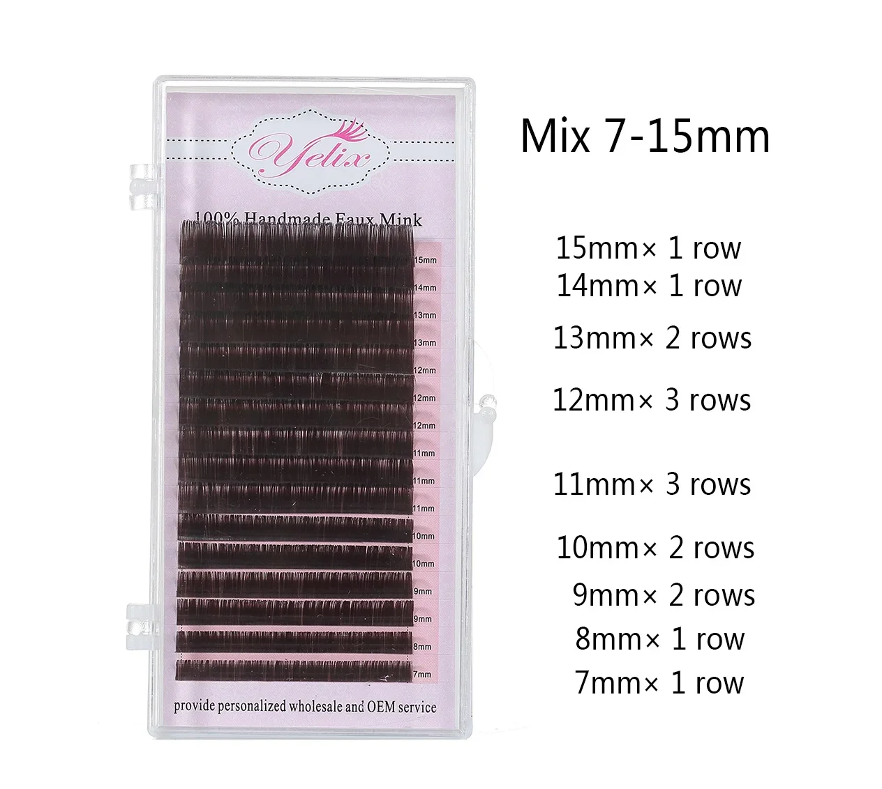 Yelix 16rows Brown False Eyelashes Extension Individual Lashes Natural Eyelash Extensions Eyelashes For Building Makeup Tools