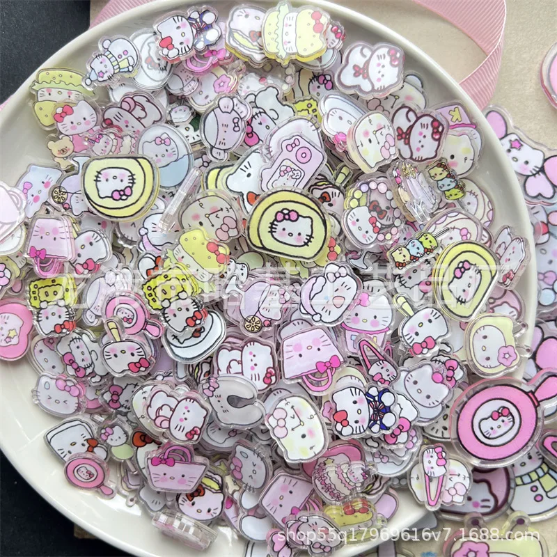 Cartoon anime Sanrio cute Hello Kitty acrylic patch,2/4/8cm UV printing double-sided transparent,handmade DIY keychain accessory