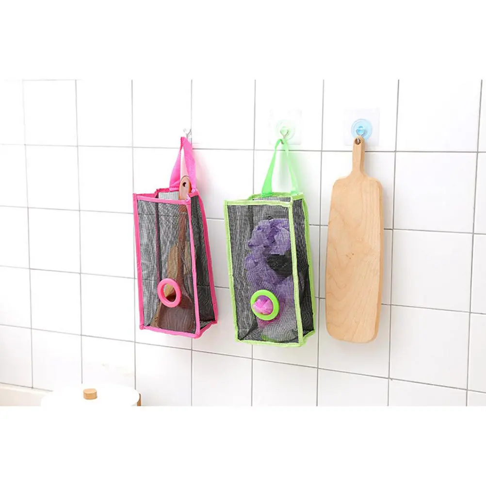 2Pcs Modern PVC Wall Mount Storage Bag Hanging Organizer for Kitchen Garbage Bags Pantry Sundries Cleaning Tools Space Saving