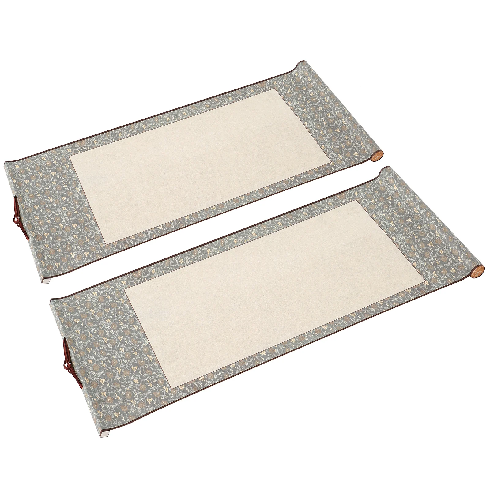 

2Pcs Calligraphy Blank Scroll Foldable Lightweight Chinese Rice Paper Painting Scroll for Brush Ink Writing Art Decoration