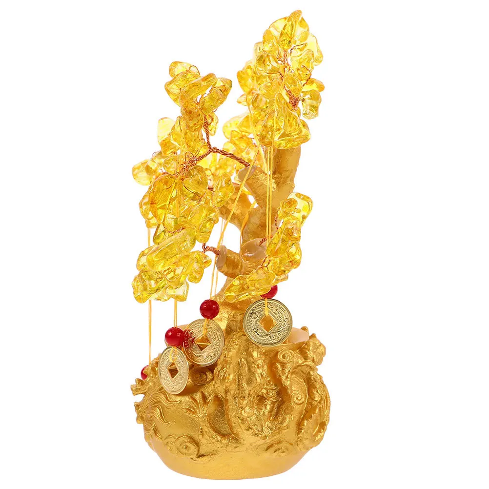 

Crystal Fortune Money Tree Delicate Wealth Tree Decoration Chinese Style Home Office Tabletop Crystal Resin Decor