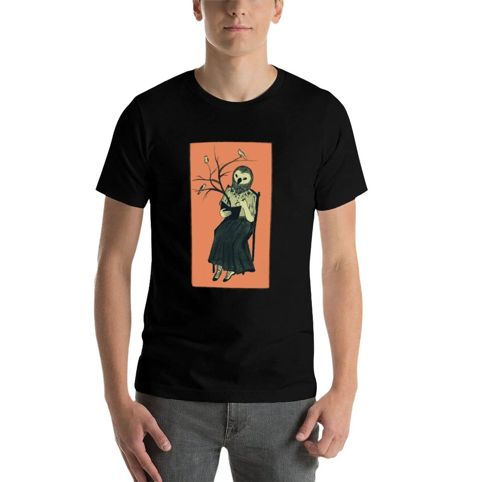 Bird woman writing T-Shirt fashion shirts shirts graphic tees t shirts men