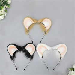 Faux Fur Multicolor Animal Headband Hamster Plush Round Ears Cosplay Hair Clips Night Party Cosplay Prop Anime Lolita Hairband