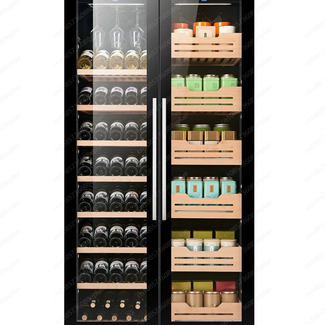 Double door food freezer supermarket convenience store vertical cabinet large capacity beverage freezer