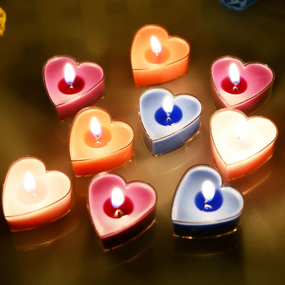 

40 Pcs Mold Heart Shaped Molds Holders Clear Tea Light Plastic Containers