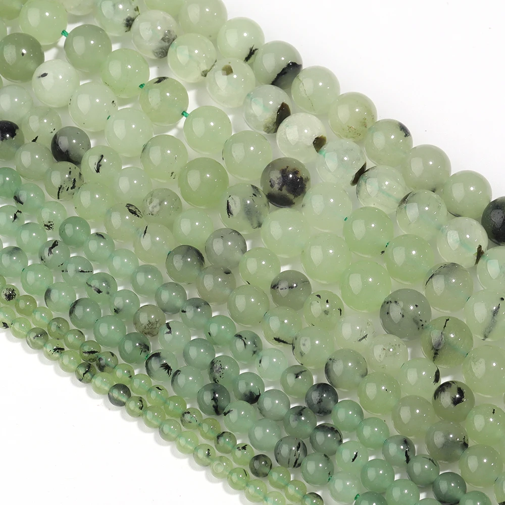 ลูกปัดหินพรีไนต์สีเขียว ขนาด 4 - Jewelry Making Gemstones บทวิจารณ์และราคา