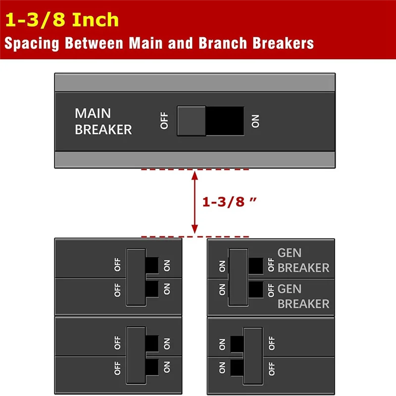 

Big Deal Generator Interlock Kit For D QO Or Homeline 150 Or 200 Amp Panels. 1-3/8Inch Space Between Main & Generator Breaker Ea