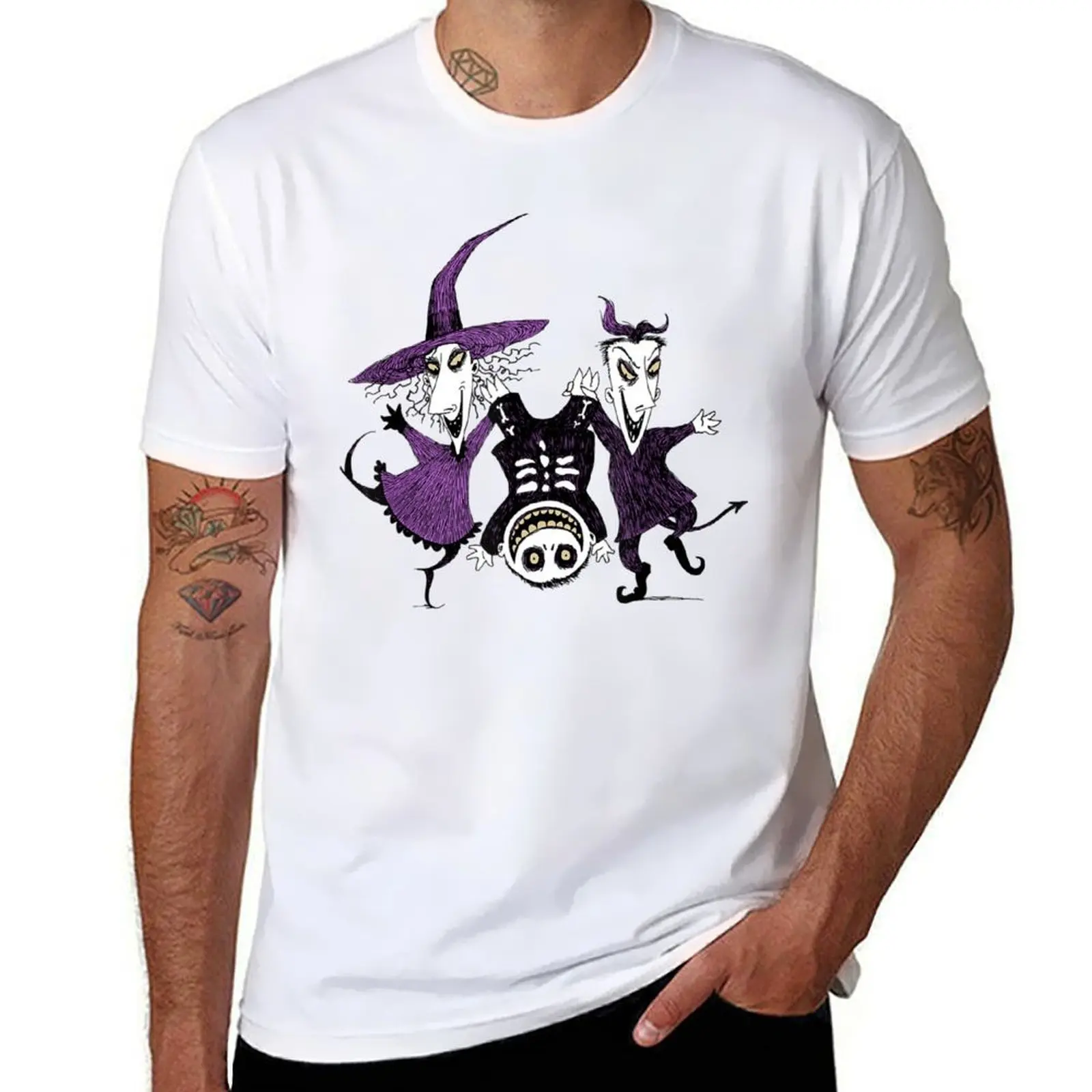 

Funny Ghosts Witches Skulls T-Shirt man t shirt cotton high quality t shirt custom print T-Shirt