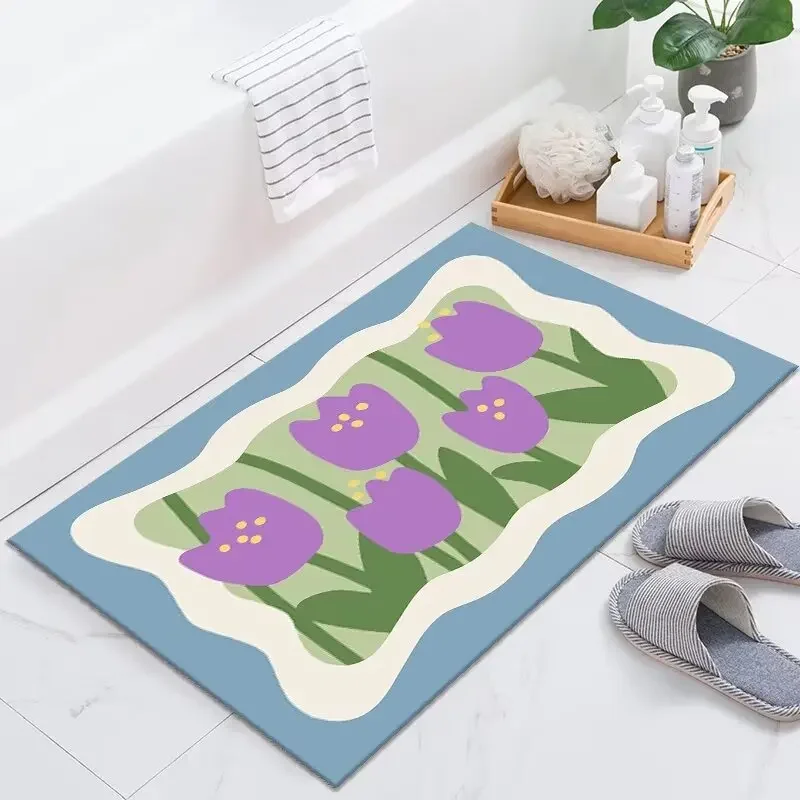 high quality mat in bathroom diatom mud rubber mat for shower anti mold with water absorbent bath water absorbent rugs