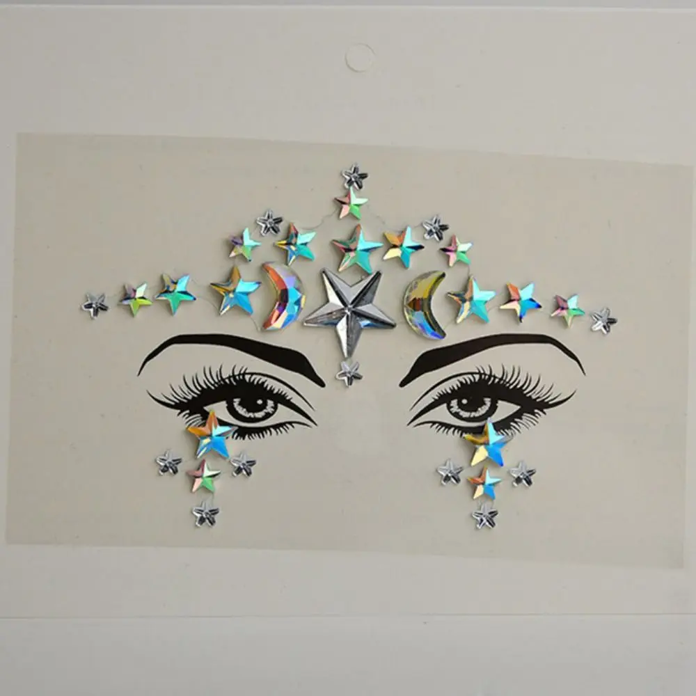 Acrylic Tidal Current Masquerade Resin Facial Ornaments Diamond Face Patch Eyes Decoration Diamond Stickers