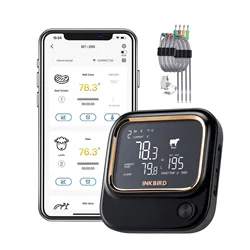 【Stock Clearance】INKBIRD WiFi Bluetooth BBQ Thermometer with 4 Probes APP Remote Controlled Household Kitchen Meat Thermometer