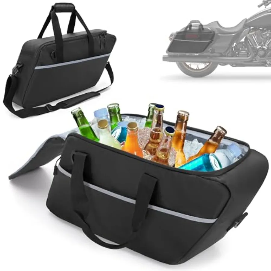 

Leakproof Insulated Motorcycle Saddlebag Cooler Bag with Waterproof Design for Beverage Storage Compatible with Harley Davidson