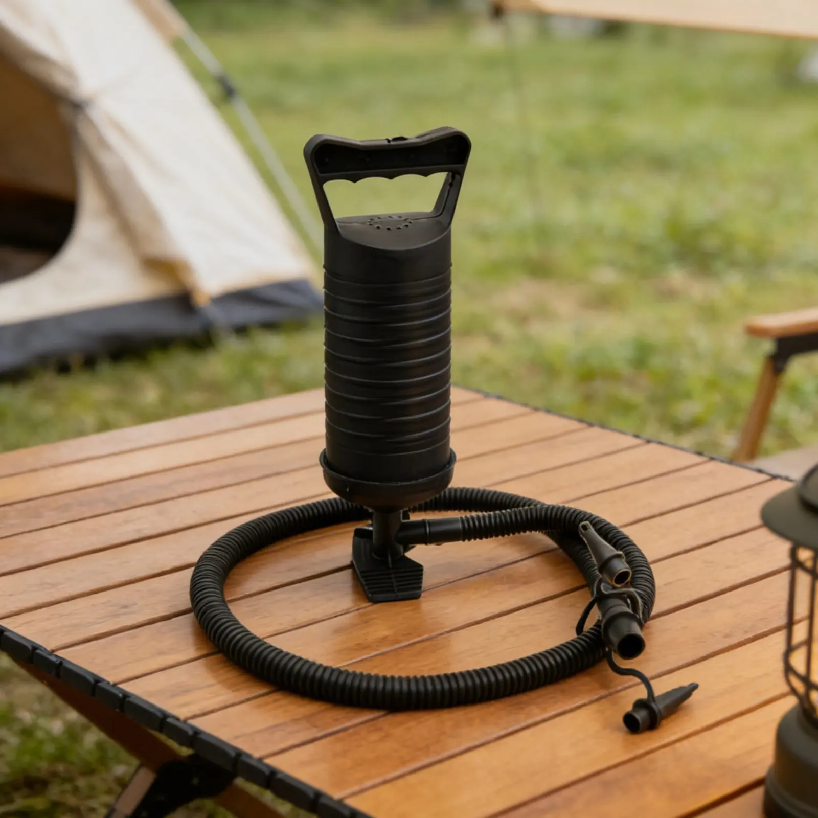 Inflatable Boat Pump Multiple Nozzles Manual Hand Pump Portable Inflator Lightweight Inflation Tool Easy To Use for Camping