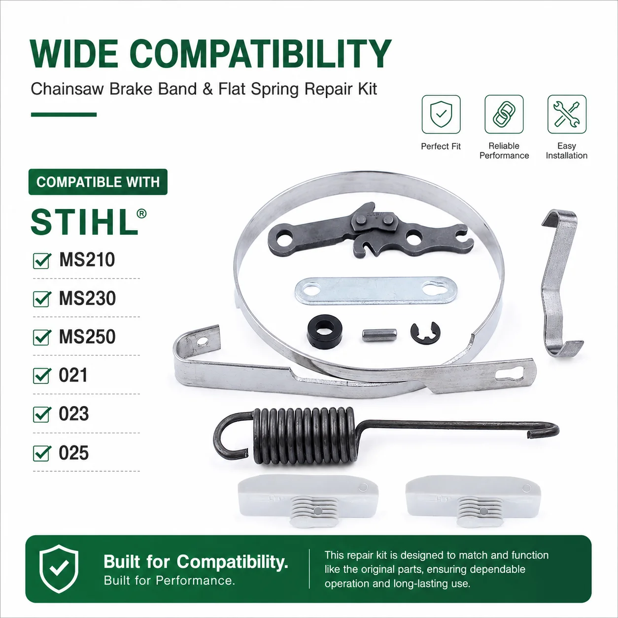 Chain Brake Band Bumper Guide Repair Kit 1123 160 5400 Replacement for Stihl MS250 MS230 MS210 025 023 021 Chainsaw Parts
